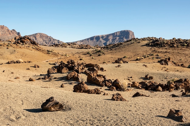 Rocky relif with clear sky