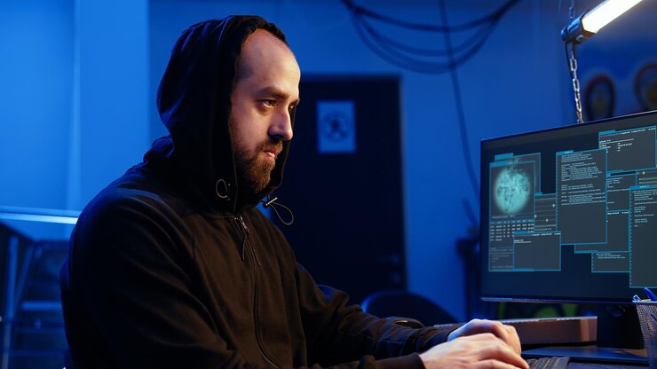 Free Photo rogue programmer successfully tricking firewalls celebrating accomplishment
