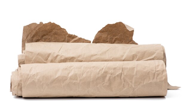 Premium Photo | Roll of brown wrapping paper isolated on white