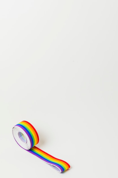 Free photo roll of ribbon in lgbt colors