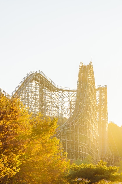 Roller coaster in the park