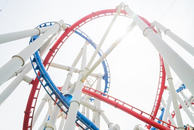 Roller coaster rail ride in the park