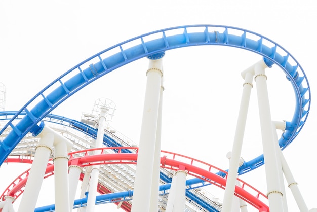 Roller coaster rail ride in the park