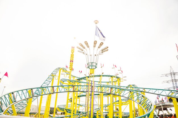 Roller coaster ride in amusement park