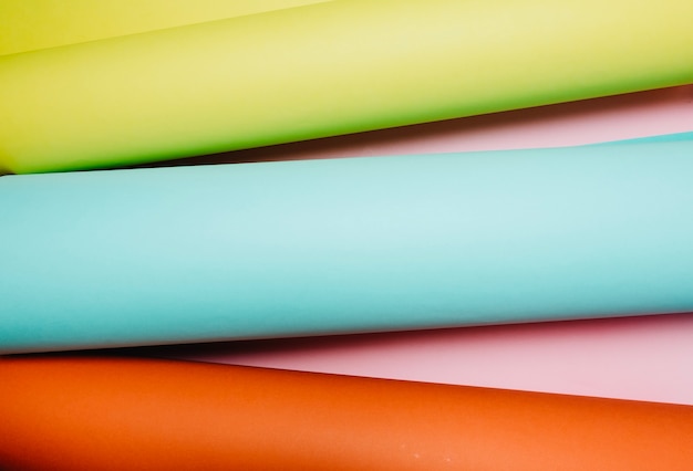 Rolls of colored paper