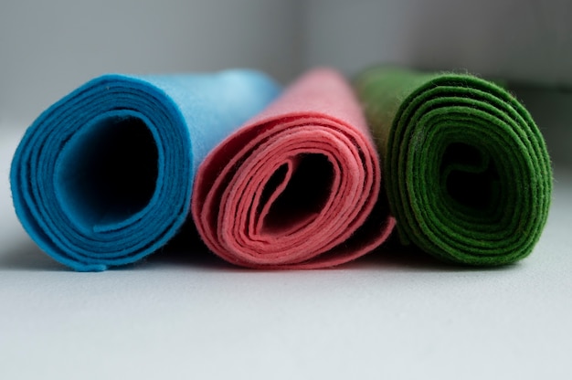 Rolls of felt fabric