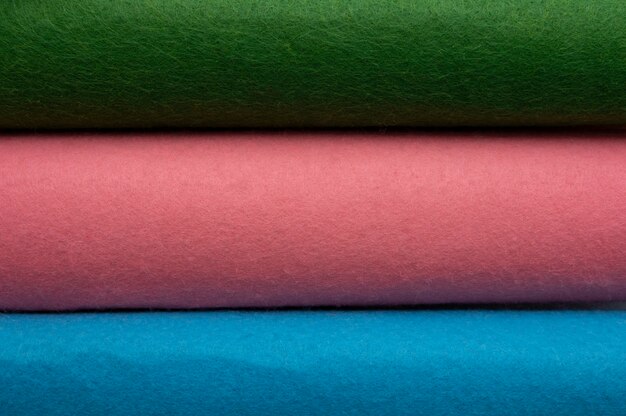 Rolls of felt fabric