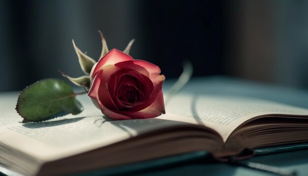 Романтика расцветает на столе, свежее любовное чтение, созданное искусственным интеллектом