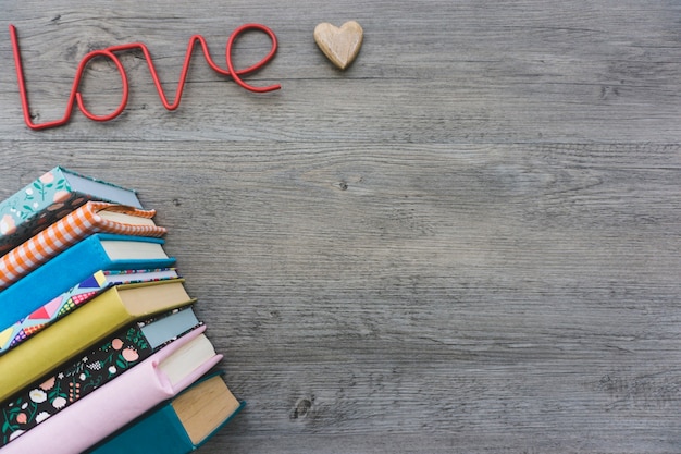 Free photo romantic background with books