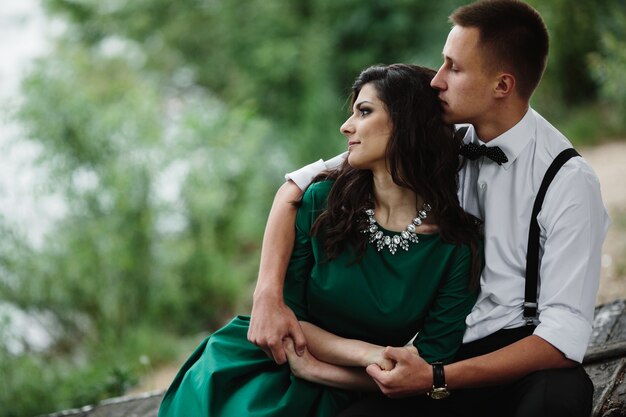  romantic couple enjoying outdoors