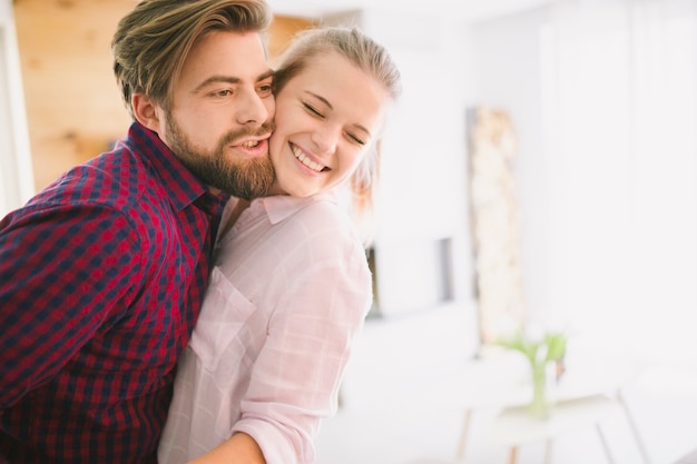 Romantic couple at home