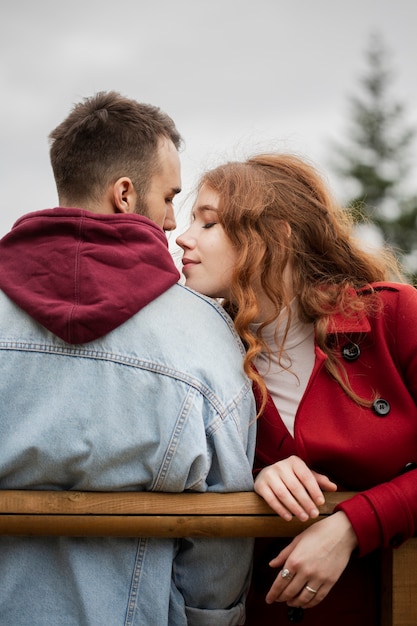 Romantic couple together in nature