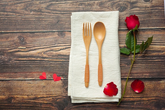 Romantic dinner table Love concept