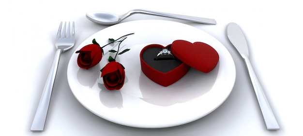 Free photo romantic dinner