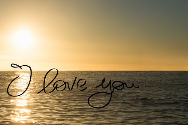 Free photo romantic landscape with handwritten text