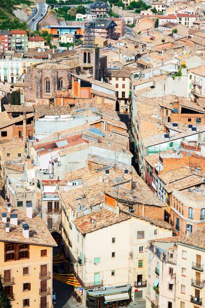 Roofs of old Catalan town. Cardona