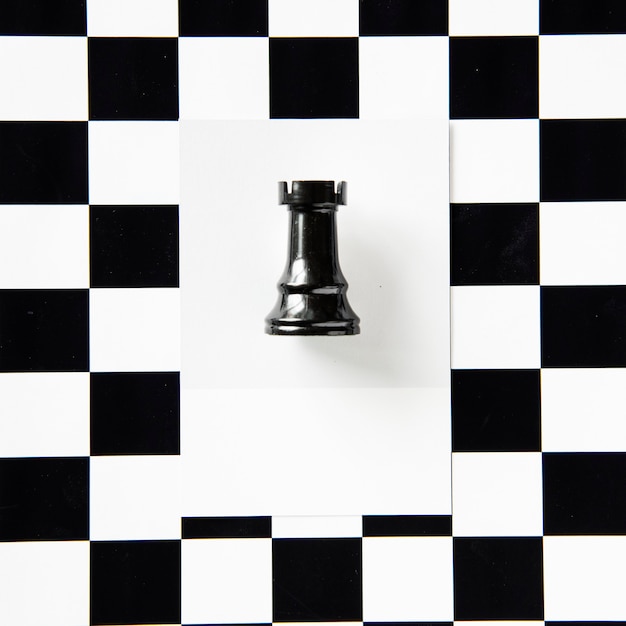 rook chess piece on a pattern