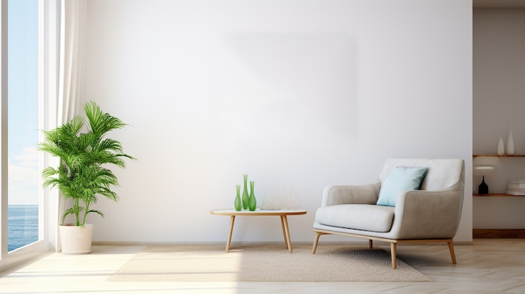 Free Photo room background with interior decor and white walls