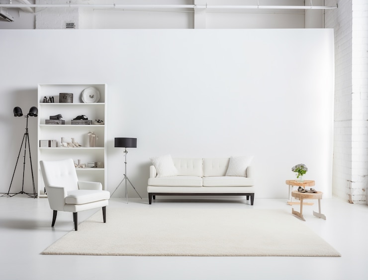 Free Photo room background with interior decor and white walls