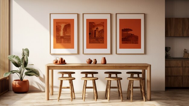 Room in house decorated with brazilian folklore design