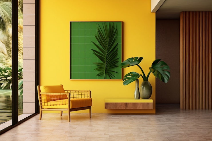 Free Photo room in house decorated with brazilian folklore design
