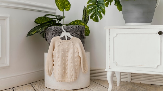 Free photo room interior with knitted sweater