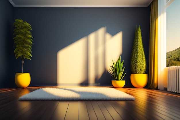 A room with plants and a wall that says " zen " on it.