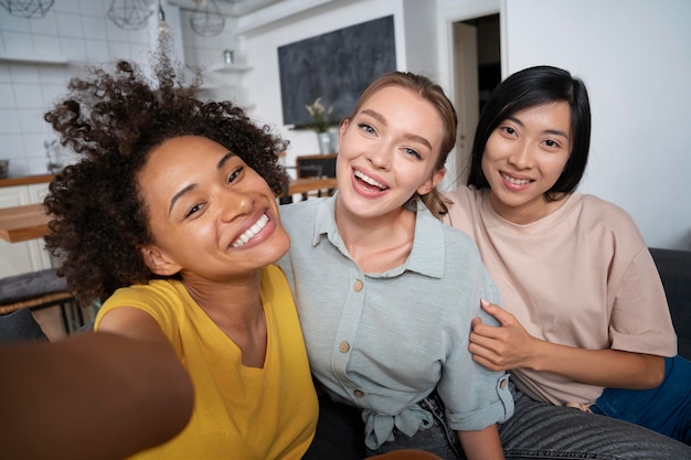 Roommates sharing happy moments together