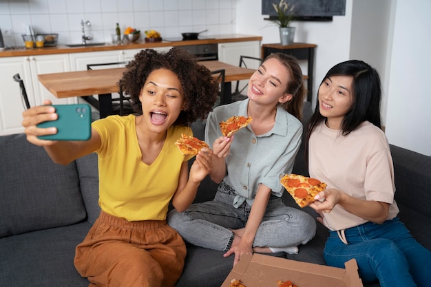 Roommates sharing a meal together