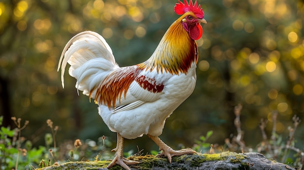 Foto gratuita gallo in stile fotorealistico con becco e piume