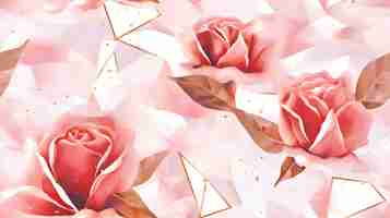 Free photo rose crystal tile pattern background