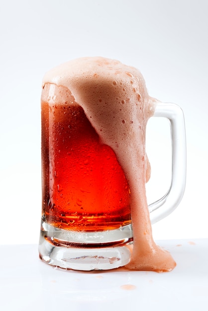 Rose draught beer png in mug mockup