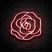 Free photo rose neon sign