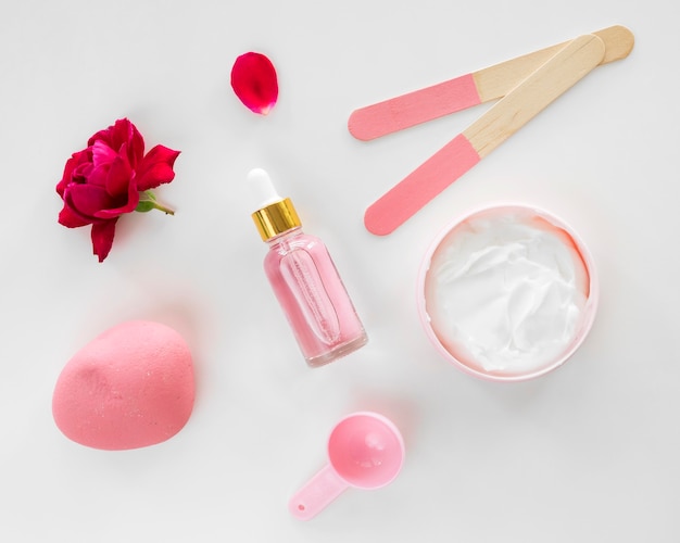 Free photo rose products beauty and health spa concept