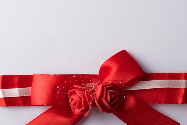 rose ribbon with white paper