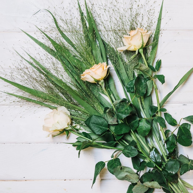 Roses on grass