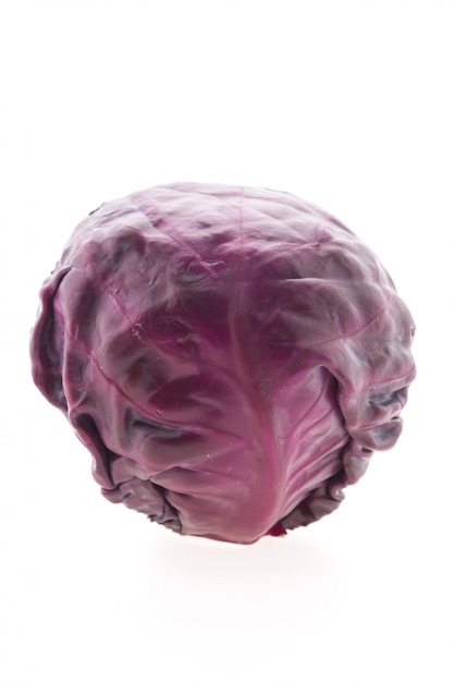 Round cabbage on white background