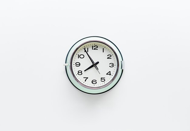 Round clock watch on white background