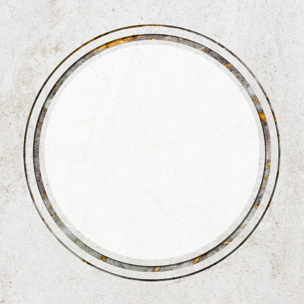 Round frame on white marble textured background