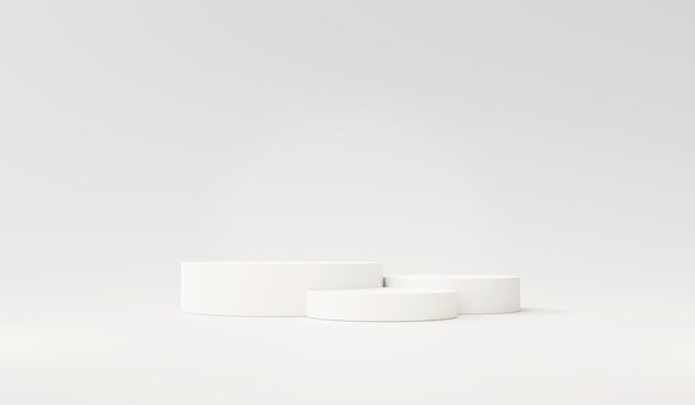 Круглый белый подиум пьедестал продукт стенд стенд фон 3d рендеринг