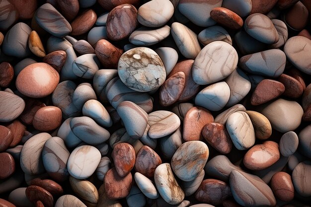 Rounded river pebbles photo