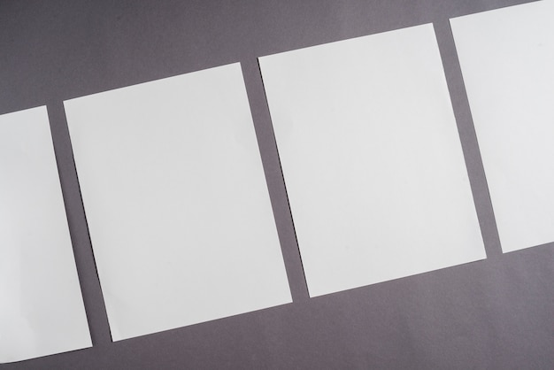 Free photo row of blank white sheet