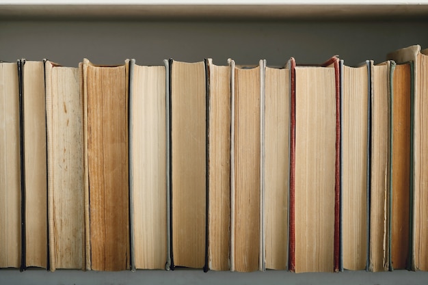 Row of books as background, literature concept