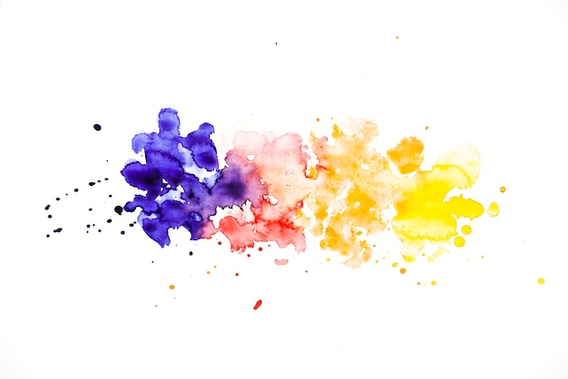 Row of colorful splash watercolor background
