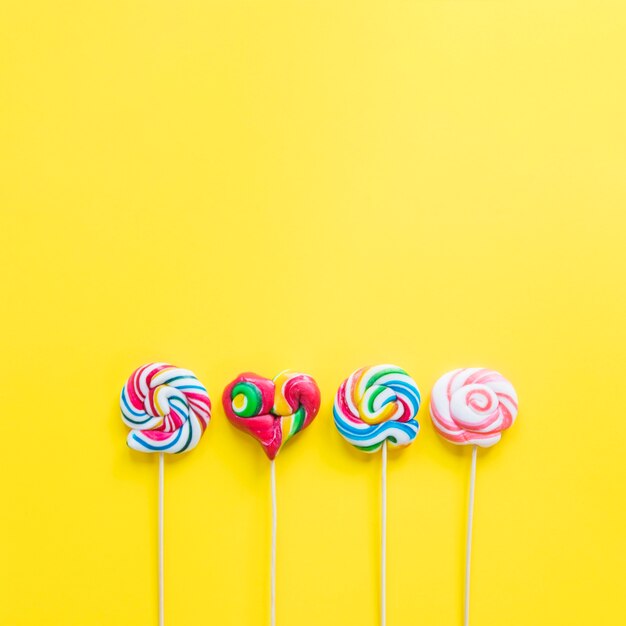 Row of coloured lollipops