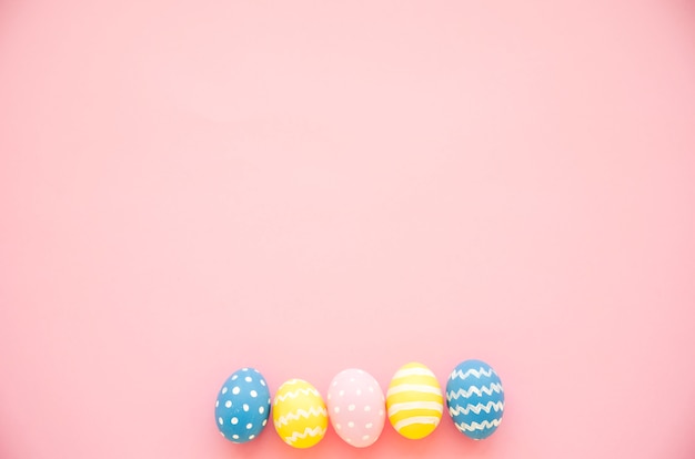 Row of colourful eggs