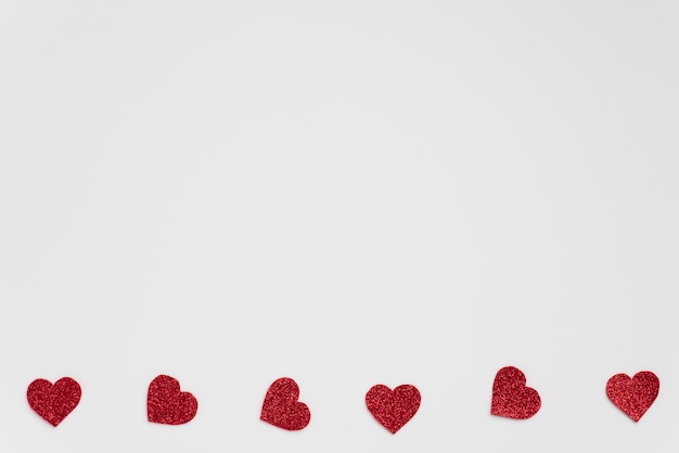 Row of decorative hearts 