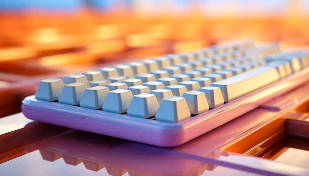 A row of knobs on a blue table controls sound generated by artificial intelligence