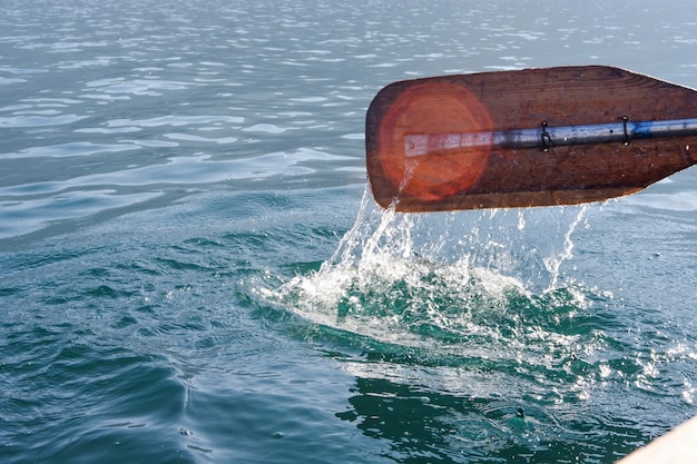 Rowing in the sea water