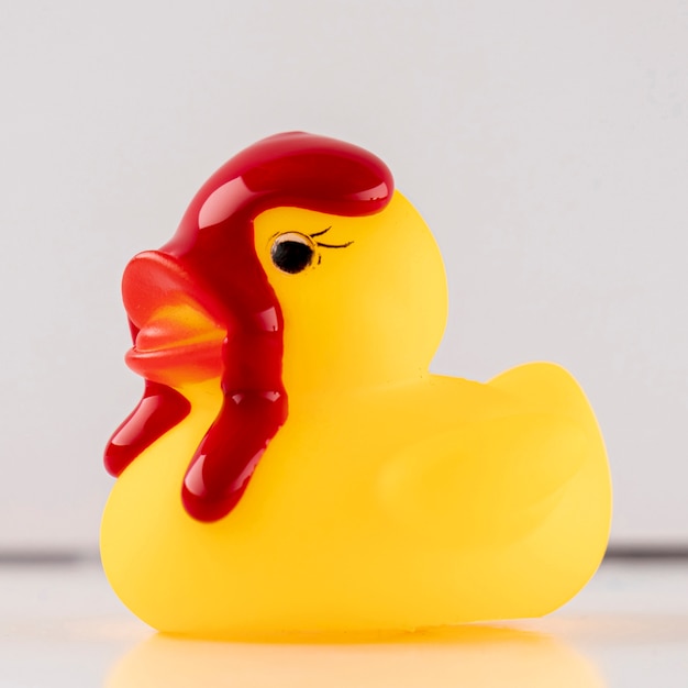 Rubber duck with dripping red paint